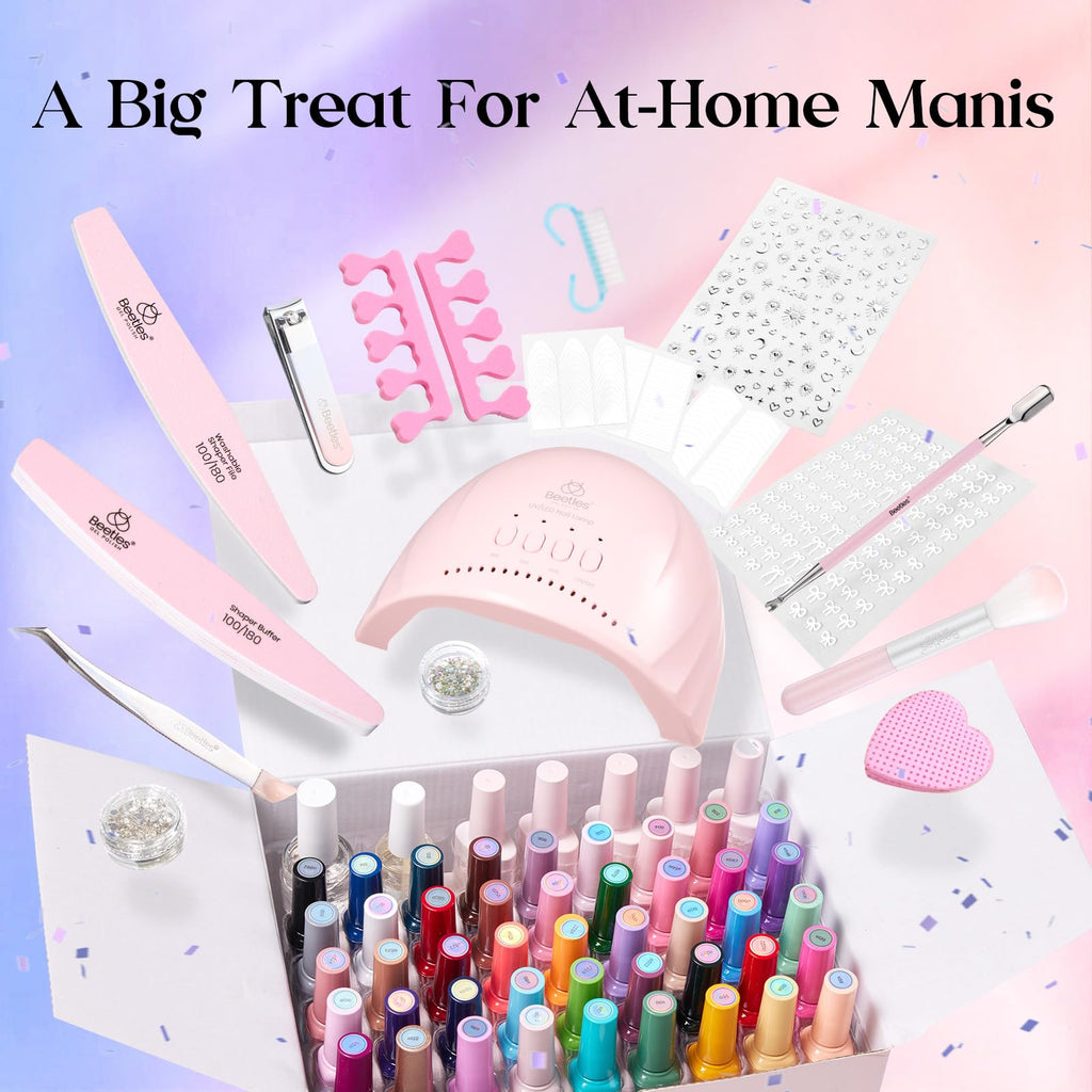 Beetles Gel Nail Polish Kit with UV Light, 45 Colors, 75-Pcs, Emotional Journey Set