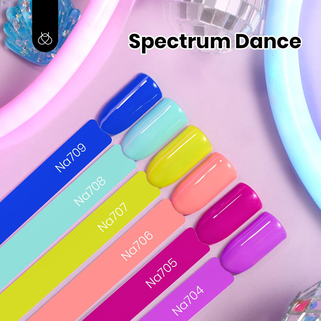 Beetles Spring Gel Nail Polish Set – 6 Neon Colors, Hema Free, 15ml | UV/LED Soak Off Gel Kit