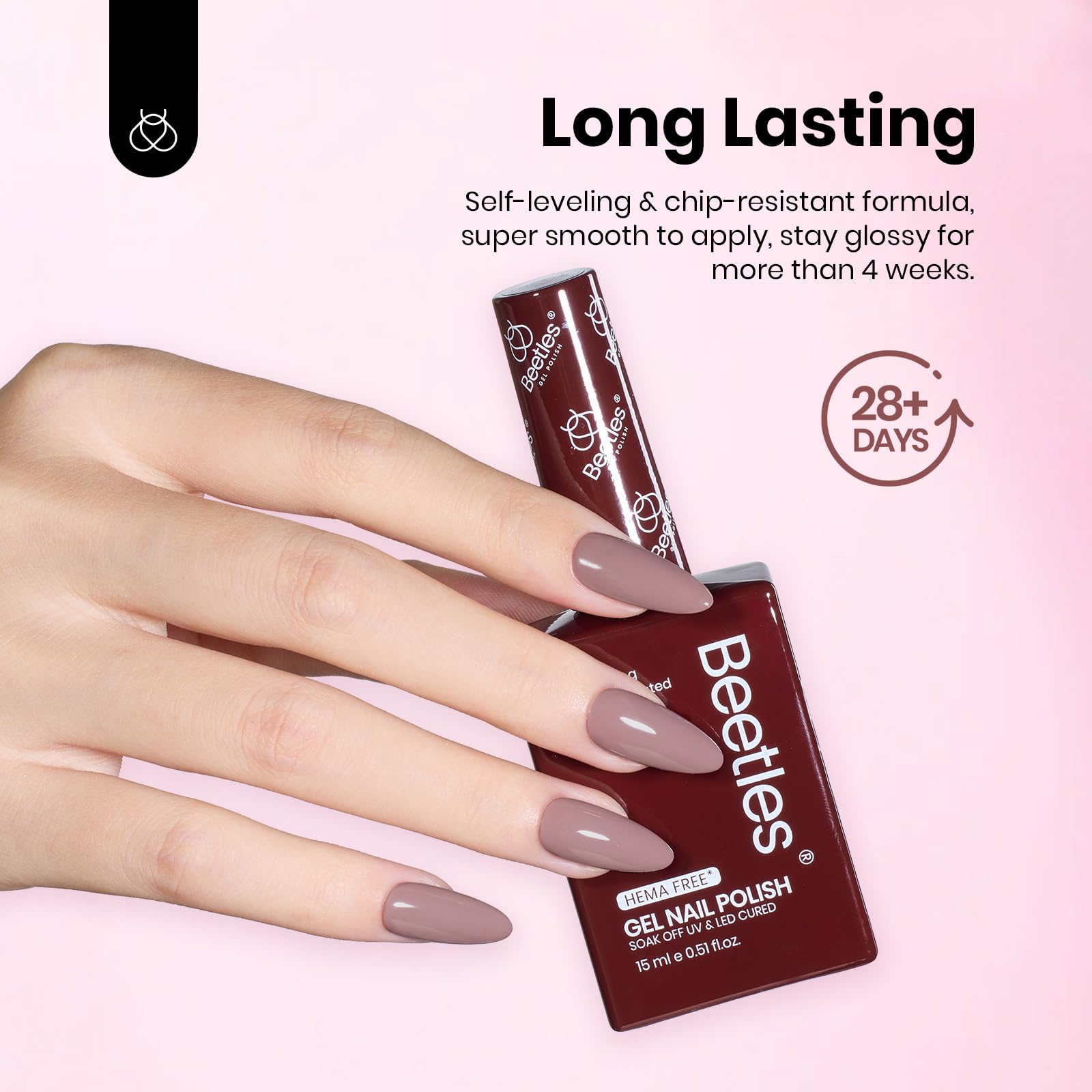 Beetles Neutral Gel Polish Set – 6 HEMA-Free Nude Brown Shades, Same-Color Bottle, Soak-Off UV/LED