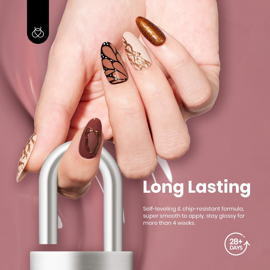 Beetles Neutral Gel Nail Polish Set – 6 Nude Shades for Home Manicures