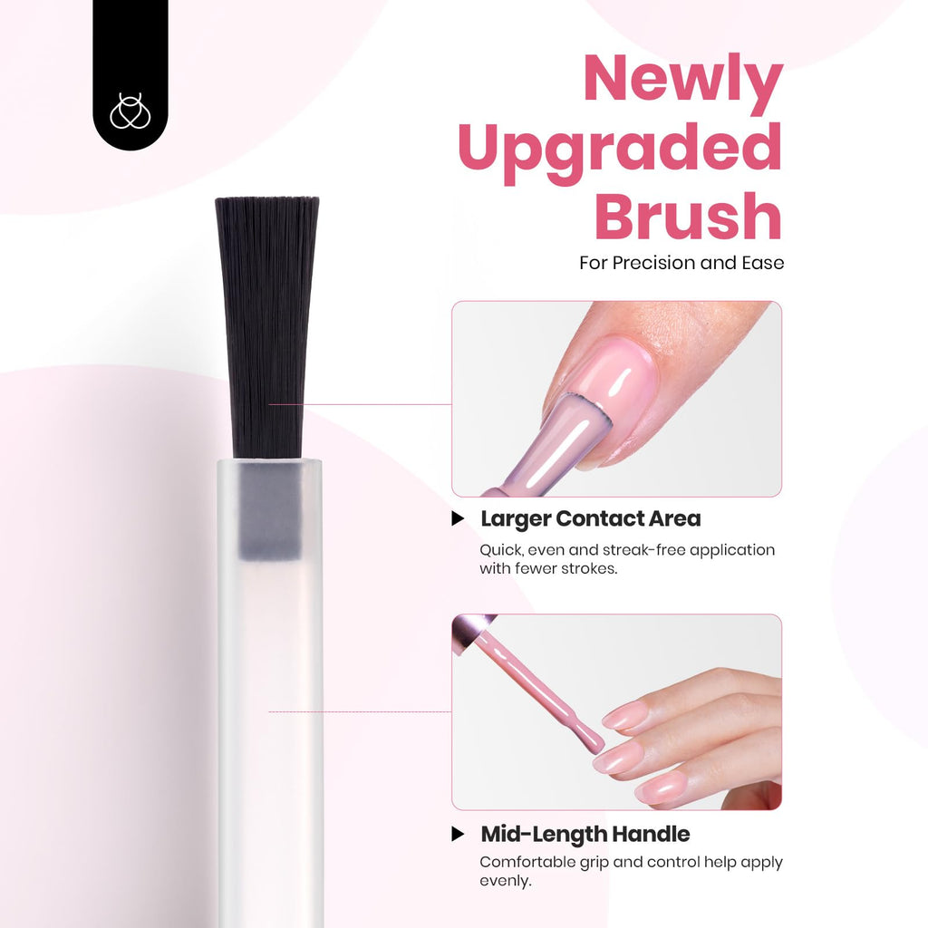 Beetles Nude Gel Nail Polish Set – 6 Hema-Free Jelly Colors, 15ml