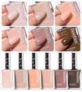 Beetles Nude Nail Polish Set Coconut Mousse – 6Pcs Quick-Dry Nude Shades