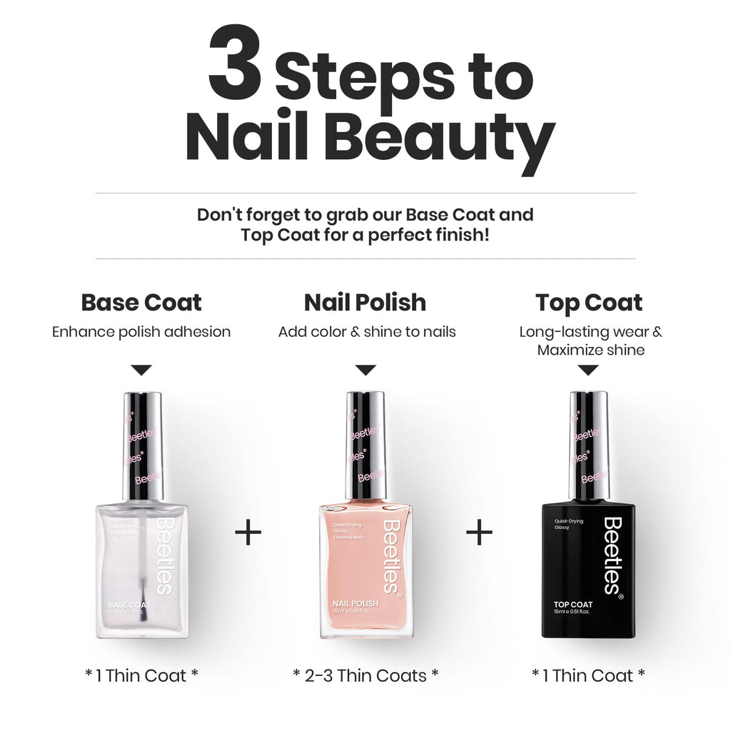 Beetles Nude Nail Polish Set Coconut Mousse – 6Pcs Quick-Dry Nude Shades