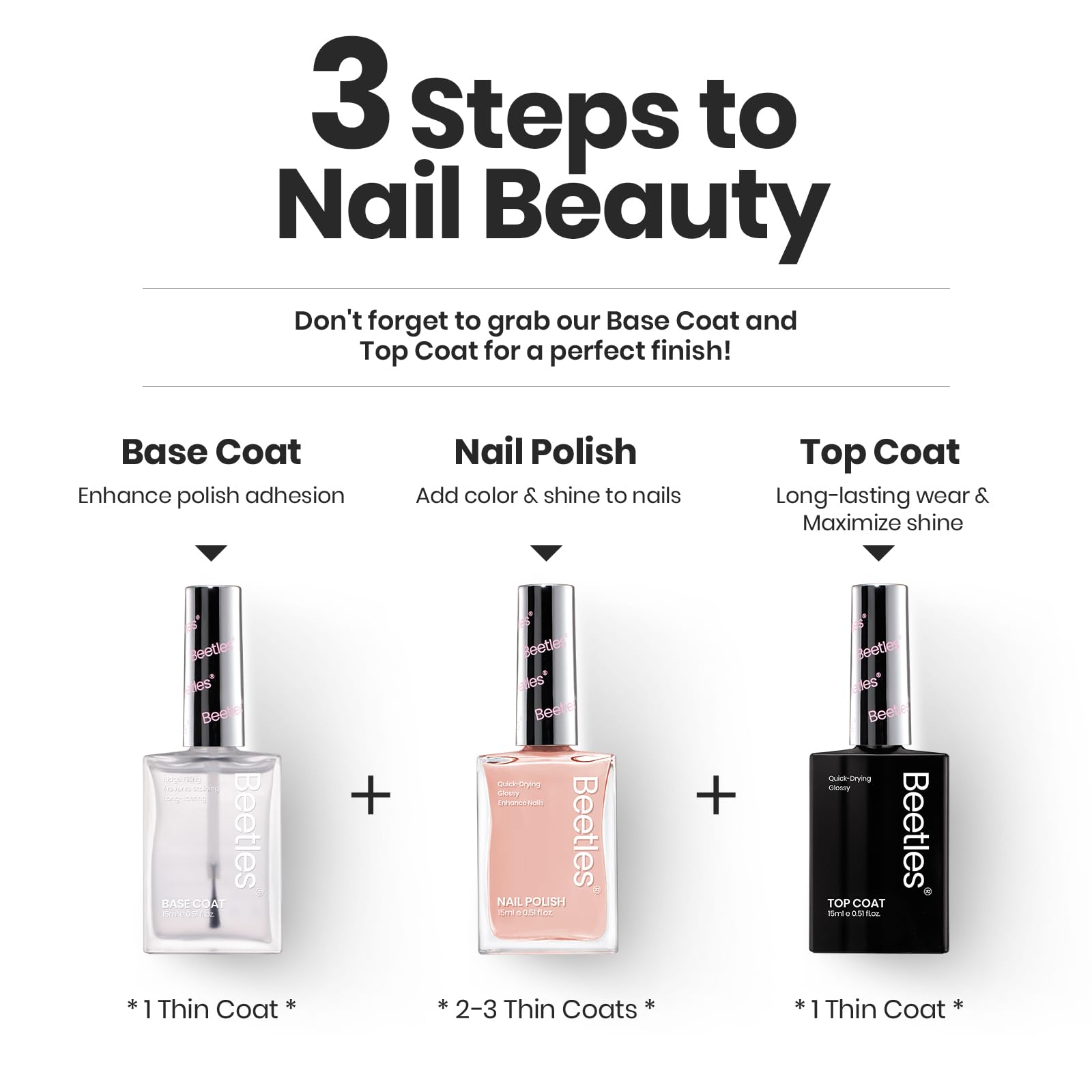 Beetles Nude Nail Polish Set Coconut Mousse – 6Pcs Quick-Dry Nude Shades