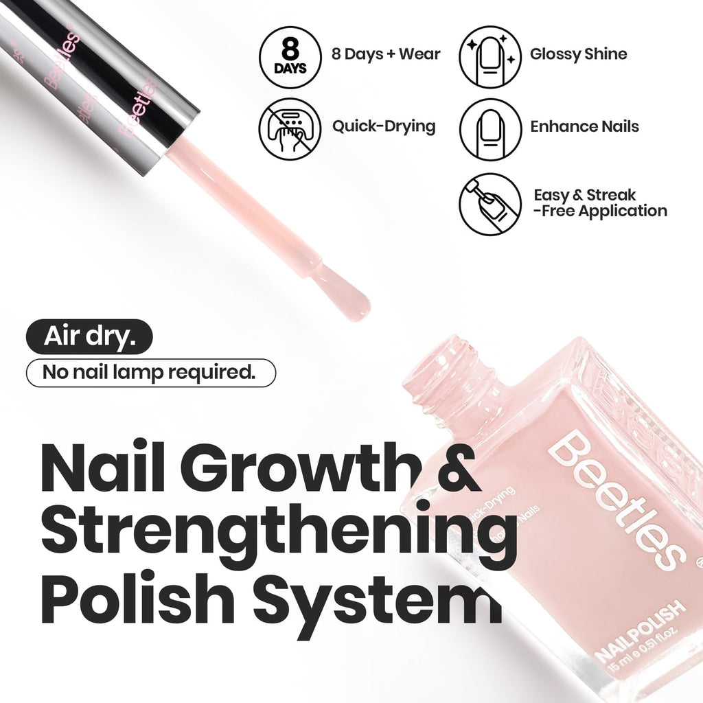 Beetles Nude Nail Polish Set Coconut Mousse – 6Pcs Quick-Dry Nude Shades