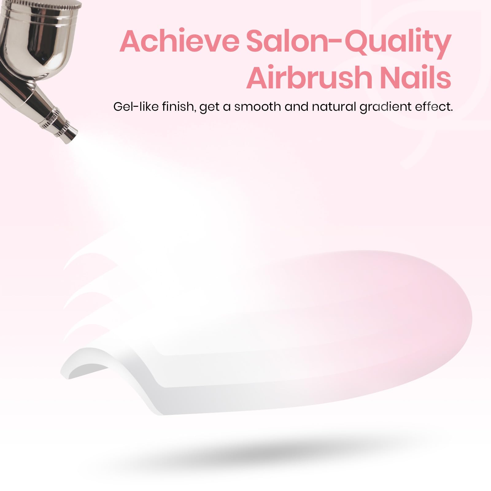 Beetles Ombre Press On Nails – 224 Pcs Short Almond Pink Gel Tips, 4-in-1 Pre-Prime/Base/Color/File