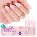 Beetles Ombre Press On Nails – 224 Pcs Short Almond Pink Gel Tips, 4-in-1 Pre-Prime/Base/Color/File