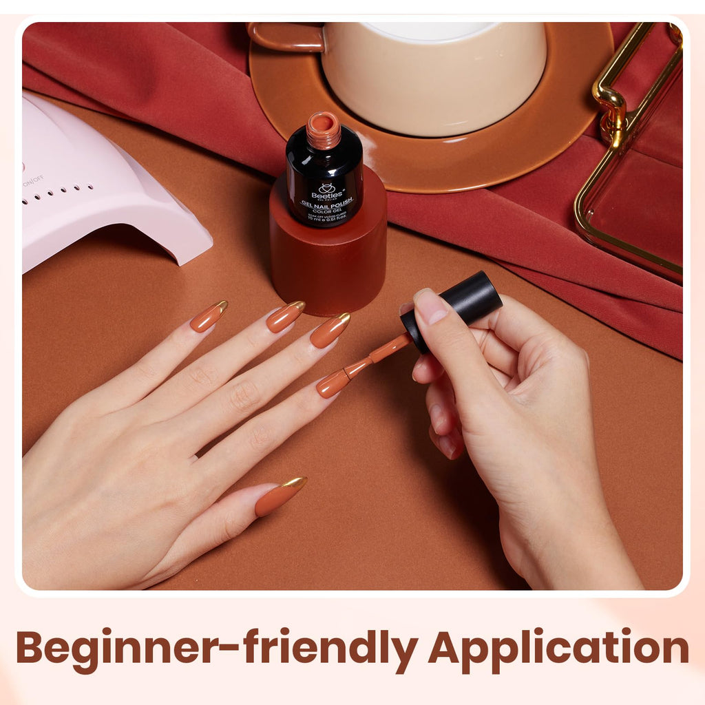 Beetles Orange Gel Nail Polish – 15ml Soak-Off, Dark Orange, UV/LED Cure