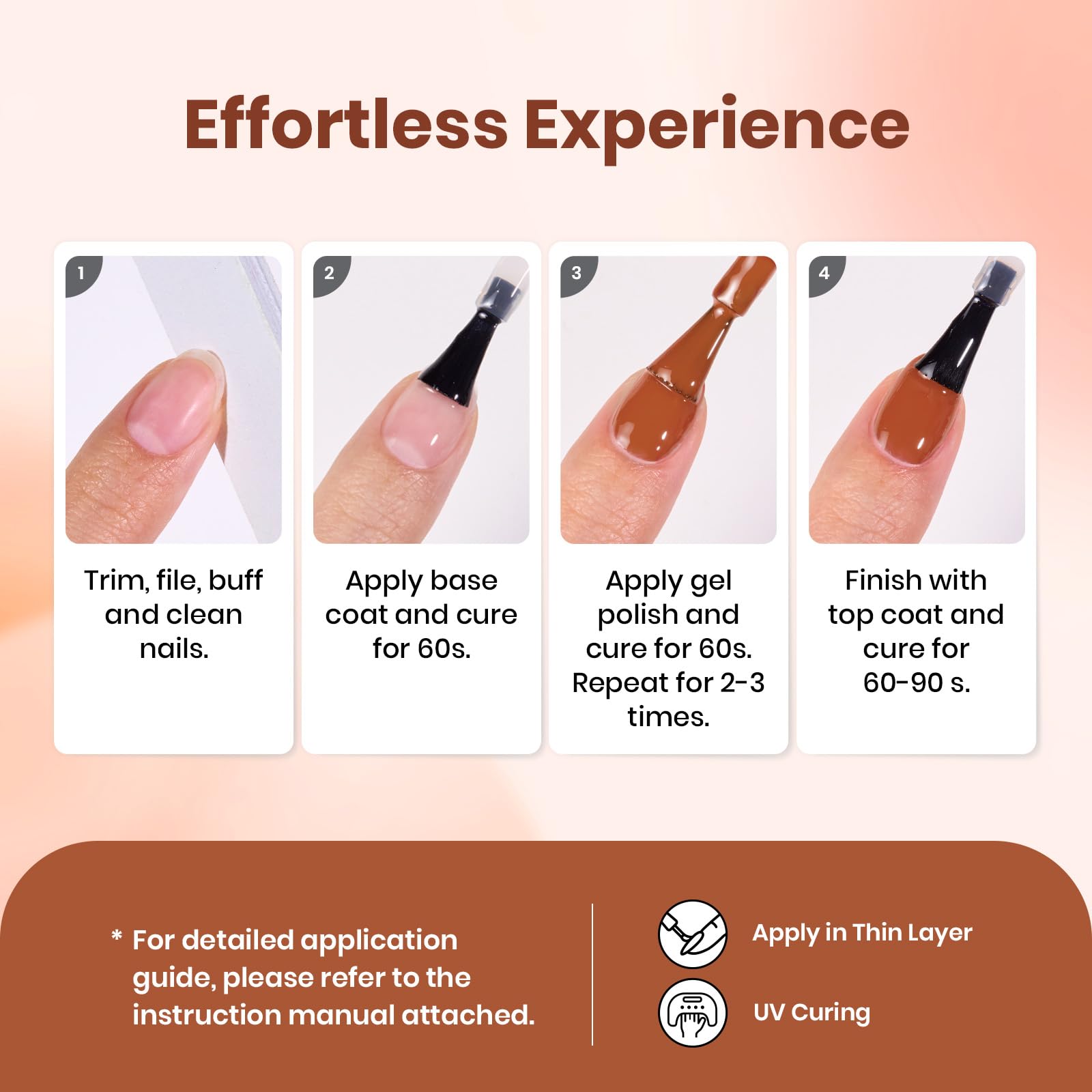 Beetles Orange Gel Nail Polish – 15ml Soak-Off, Dark Orange, UV/LED Cure
