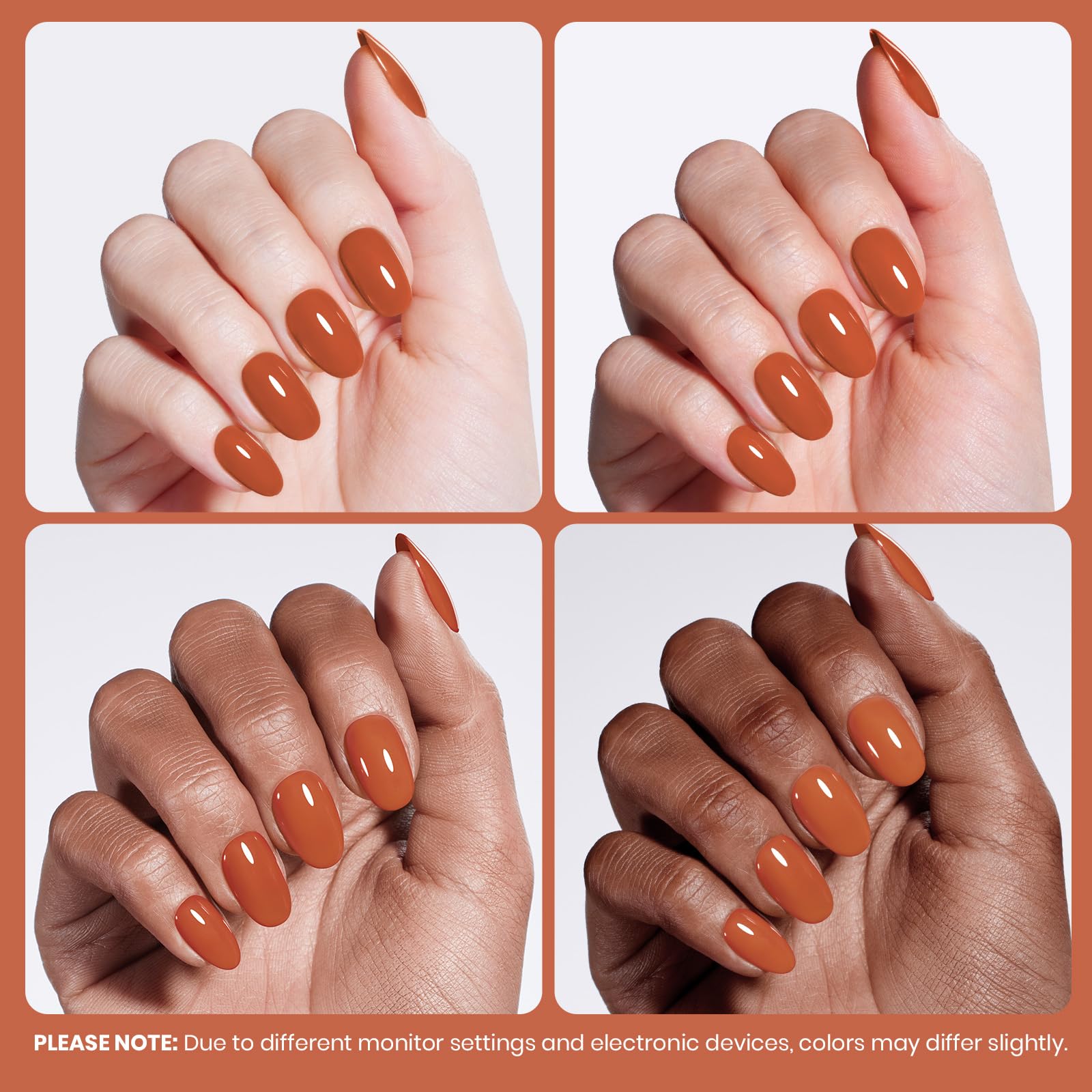 Beetles Orange Gel Nail Polish – 15ml Soak-Off, Dark Orange, UV/LED Cure