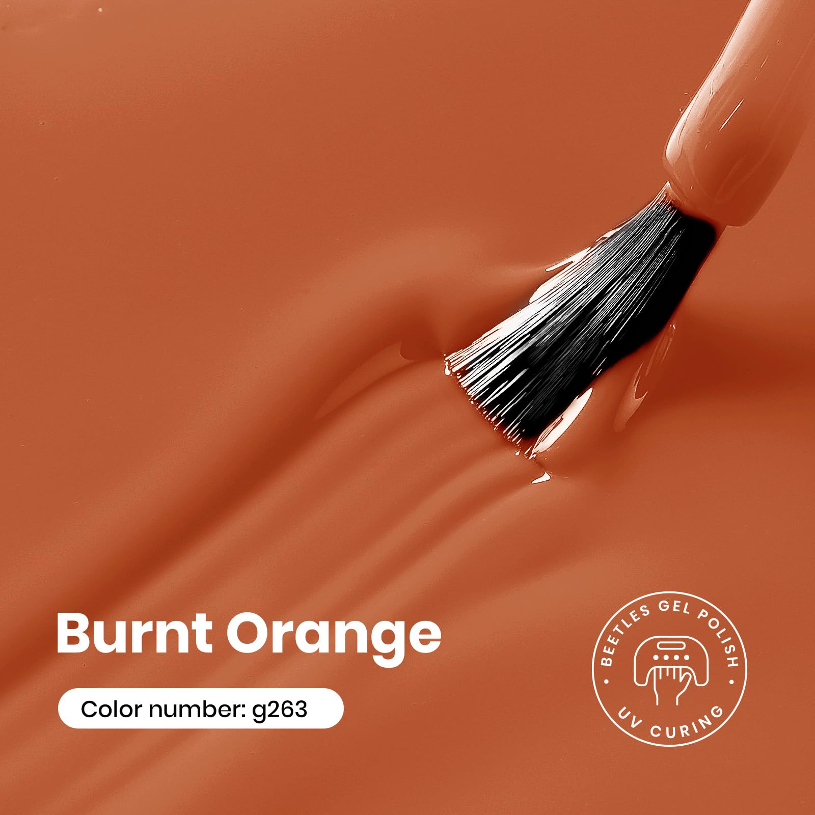 Beetles Orange Gel Nail Polish – 15ml Soak-Off, Dark Orange, UV/LED Cure