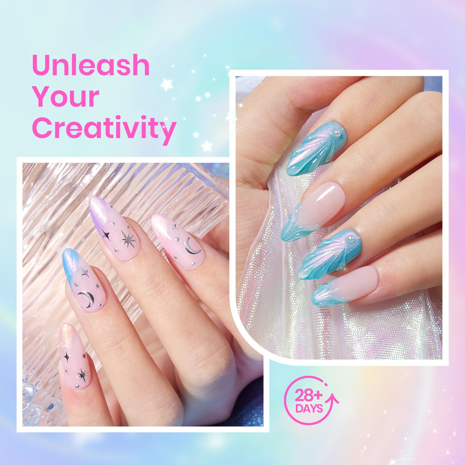 Beetles Pearl Gel Polish – 6-Color Shimmer Set with Mermaid Swirl Finish
