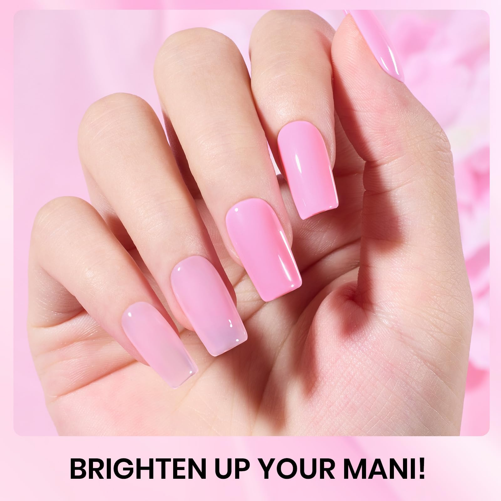 Beetles Pink Gel Nail Polish Set – Blush Cotton, 6 Shades, Soak-Off UV/LED