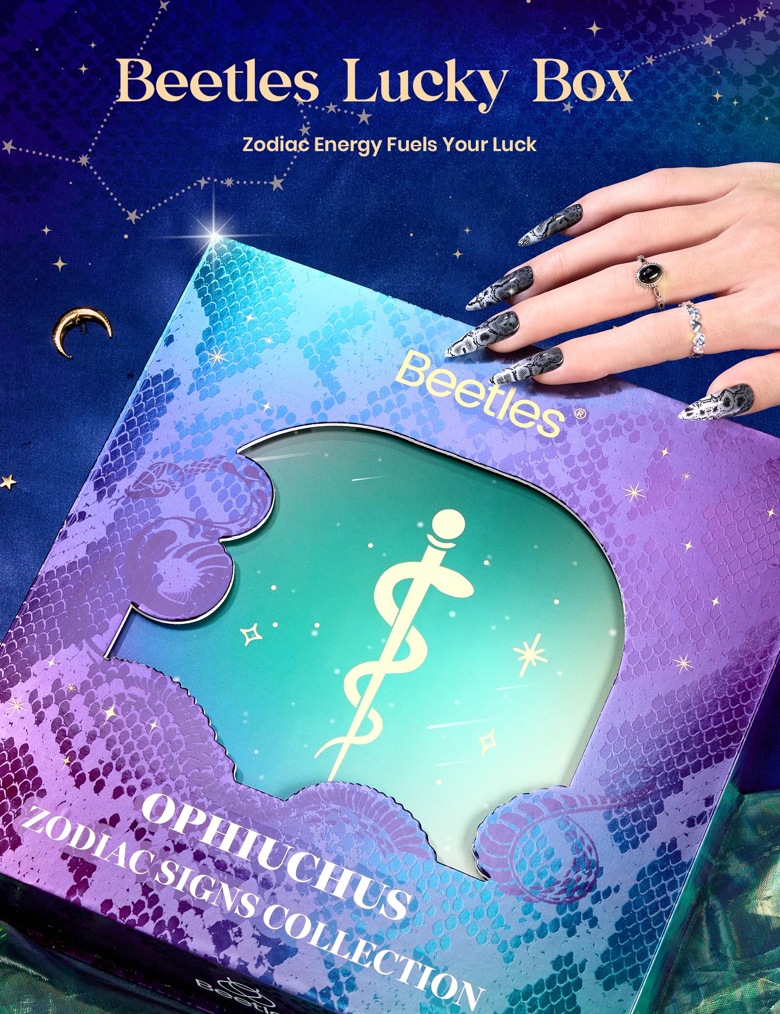 Beetles Lucky Box Ophiuchus Zodiac Gel Nail Kit – Cat Eye, Jelly Gel, Base & Top Coat