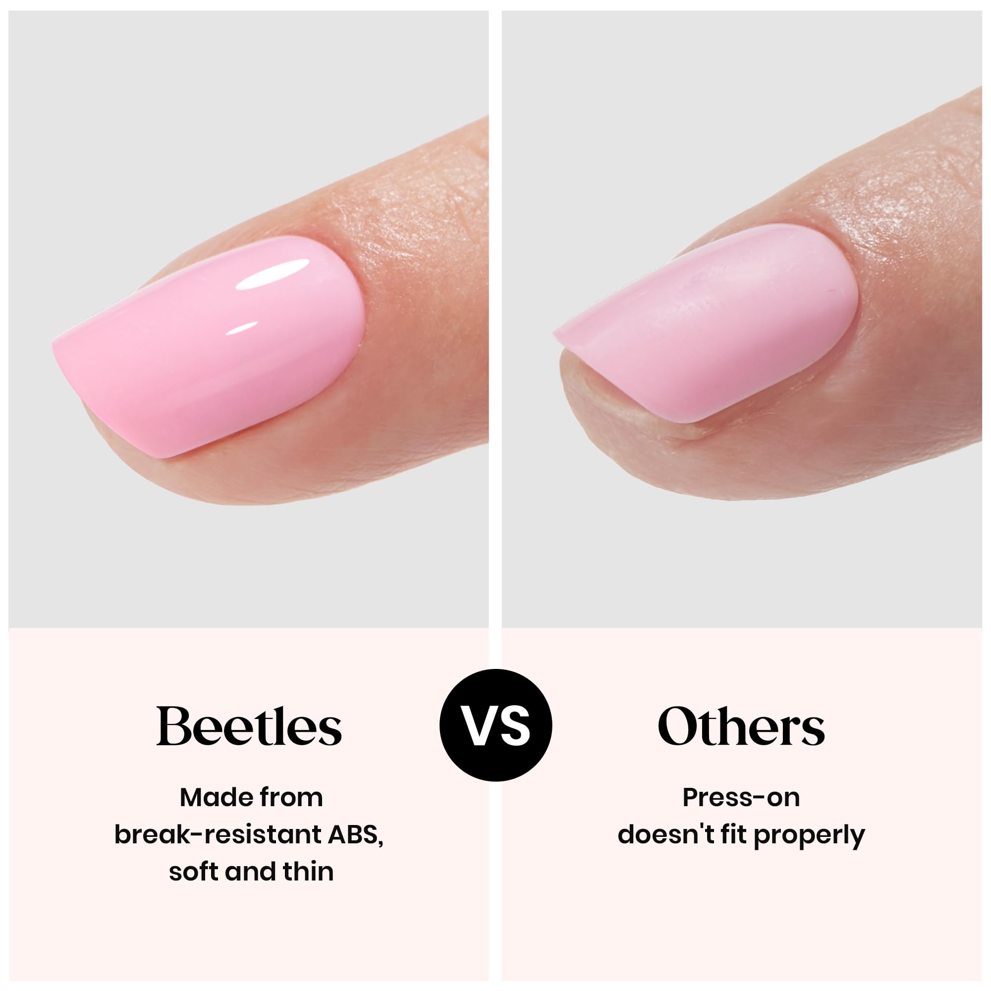 Beetles Press On Nails Kit Rainbow Gleam – 720 Pcs, 24 Colors, Short Almond, Matte & Glossy