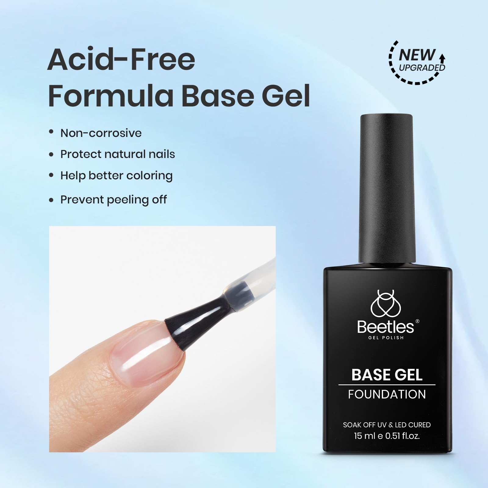 Beetles Gel Polish Prep Set: Base Coat, No-Wipe Top Coat, Dehydrator & Primer