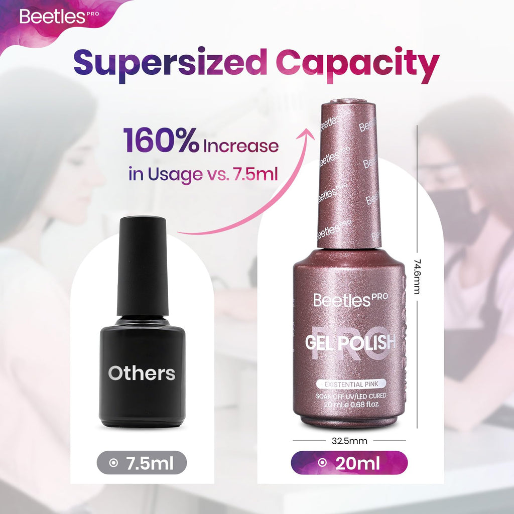 Beetles Pro Shimmer Gel Polish Existential Pink – 20ml Rose Gold Shine