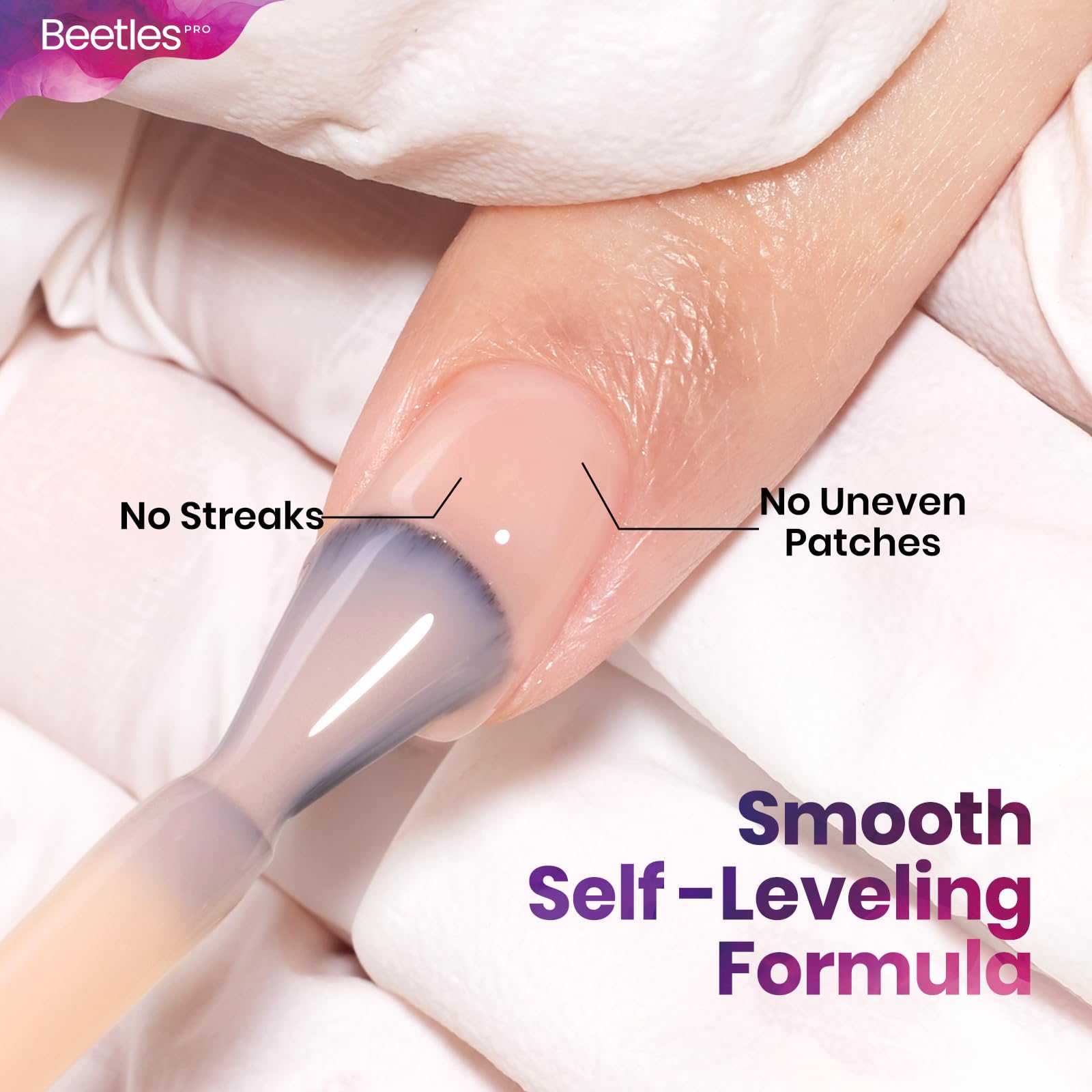 Beetles Pro Nude Gel Polish – Insecure but Pretty, Milky Pink Jelly, 20ml