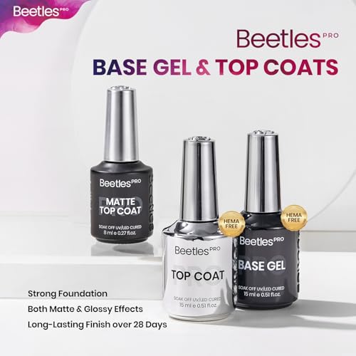 Beetles PRO Gel Polish Kit – Almost Okay Collection, 18 Colors, Base Coat, Glossy & Matte Top Coats, 6 Gel Art Paints, and Tools