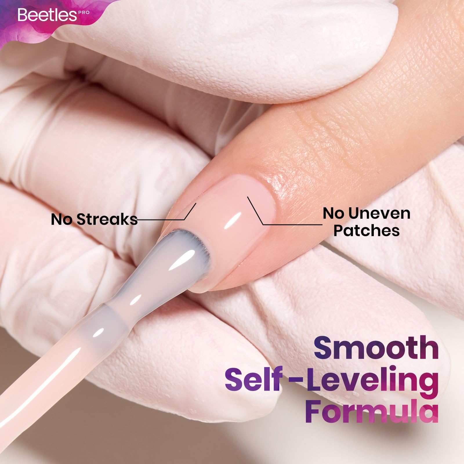 Beetles Pro Jelly Nude Gel Polish – Mildly Obsessed, Milky Pink 20ml | Long-Lasting UV Cure