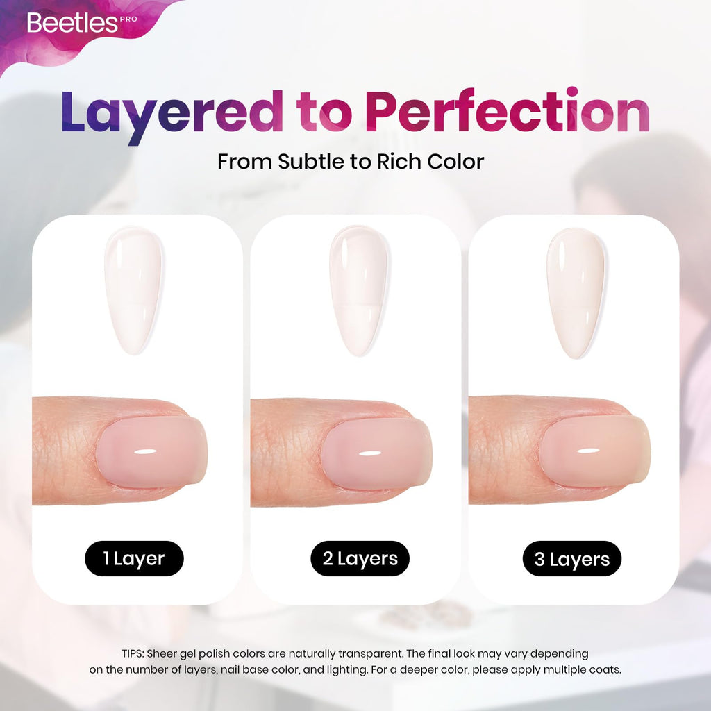 Beetles Pro Jelly Nude Gel Polish – Mildly Obsessed, Milky Pink 20ml | Long-Lasting UV Cure