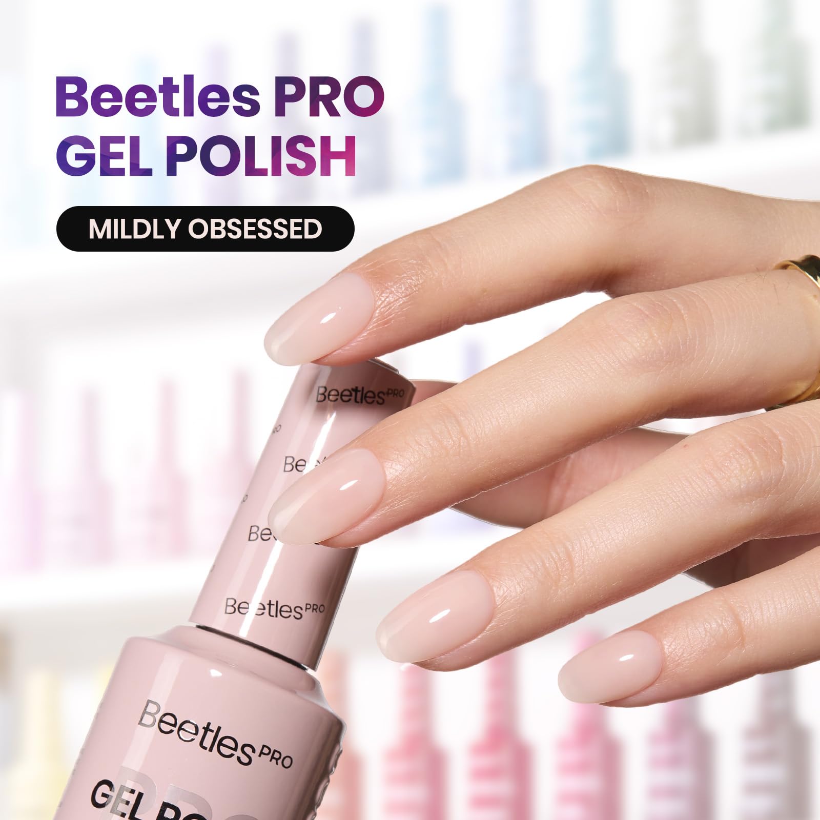 Beetles Pro Jelly Nude Gel Polish – Mildly Obsessed, Milky Pink 20ml | Long-Lasting UV Cure