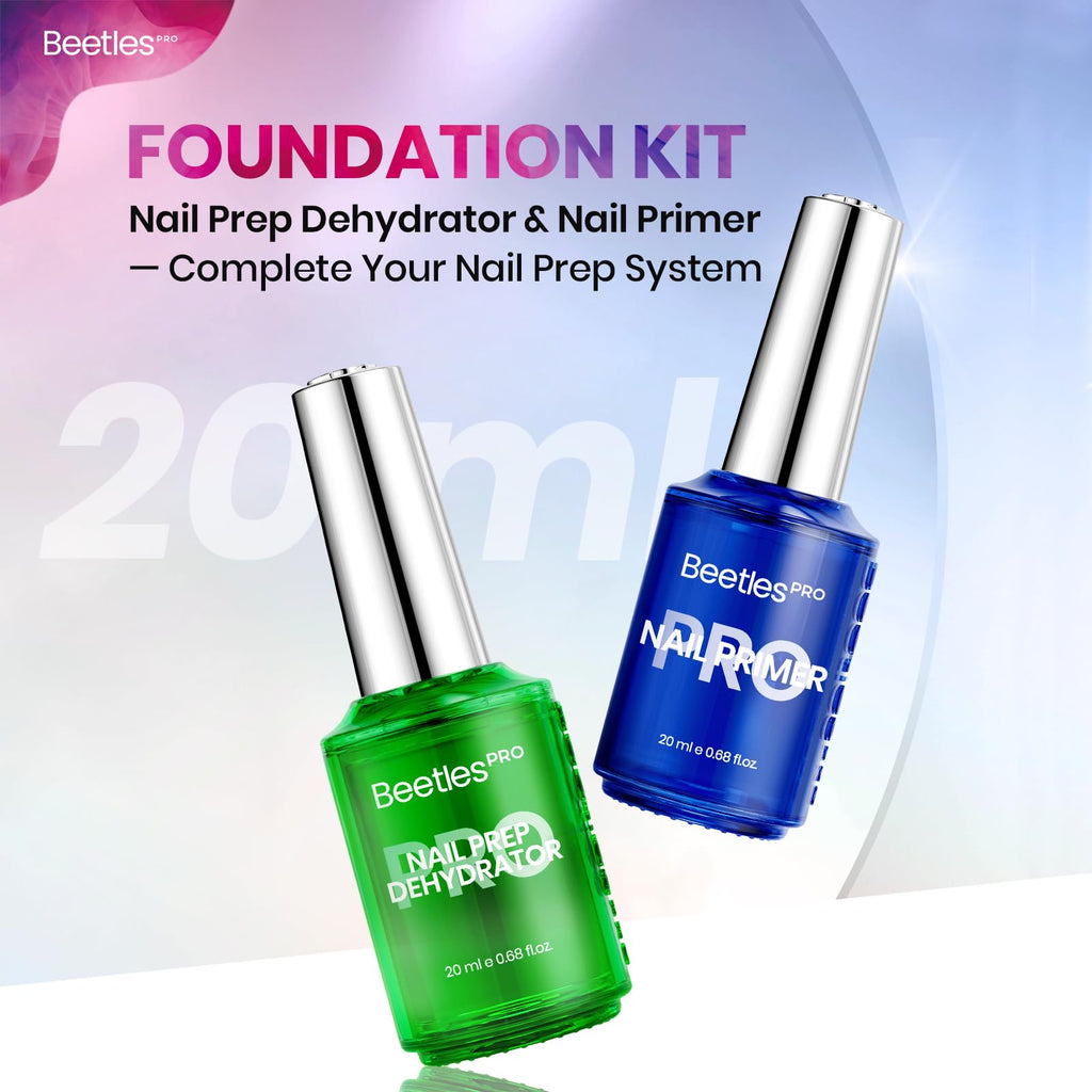 Beetles Pro 20ml Nail Dehydrator & Primer – Acid-Free, Hema-Free Prep for Gel, Acrylic, and Tips