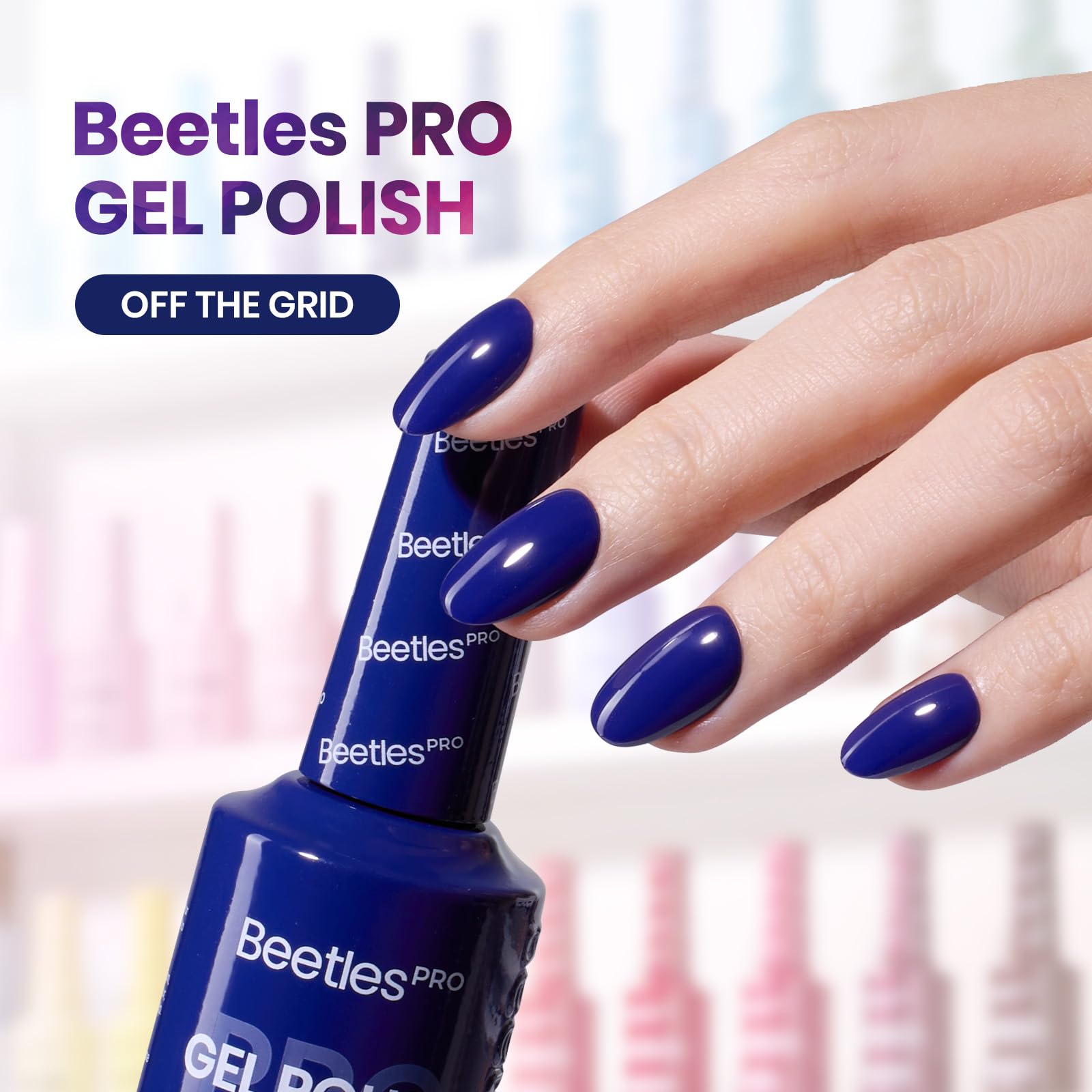 Beetles Pro Dark Blue Gel Nail Polish – Off The Grid Navy, 20ml | UV Lamp Cure, Salon-Quality Shine