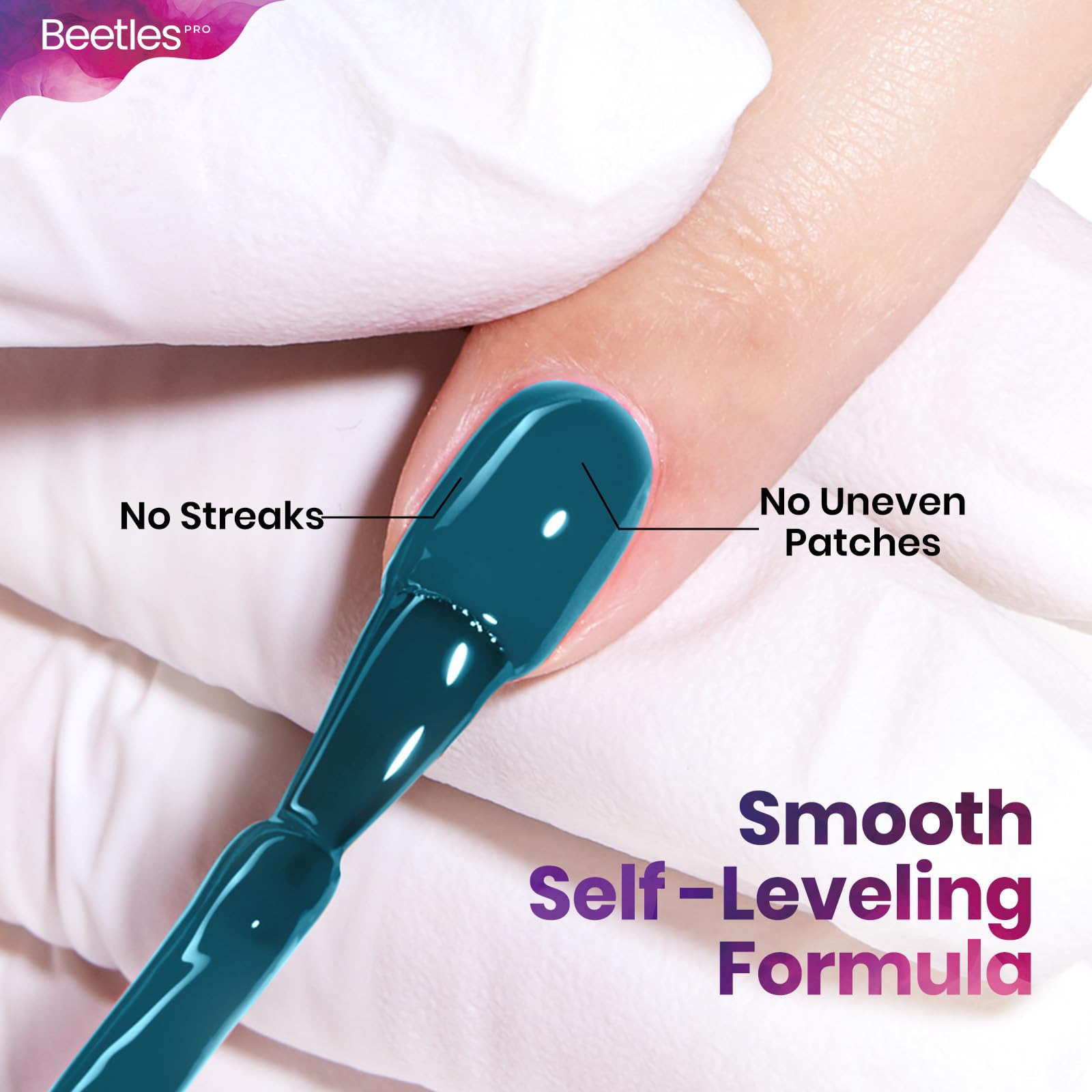 Beetles Pro Blue Gel Polish - Drown in Thought (Turquoise Teal) 20ML | Long-Lasting Shine