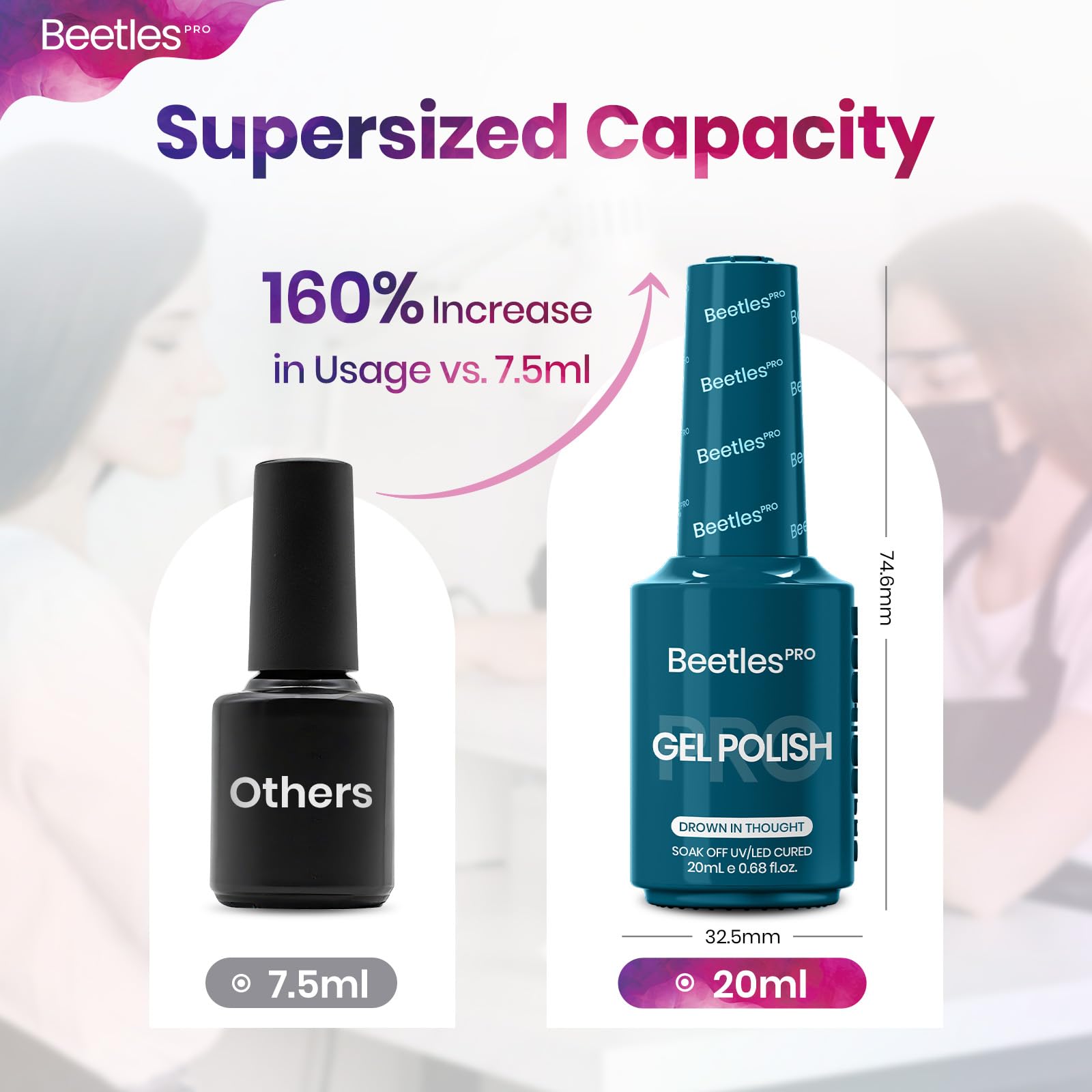 Beetles Pro Blue Gel Polish - Drown in Thought (Turquoise Teal) 20ML | Long-Lasting Shine