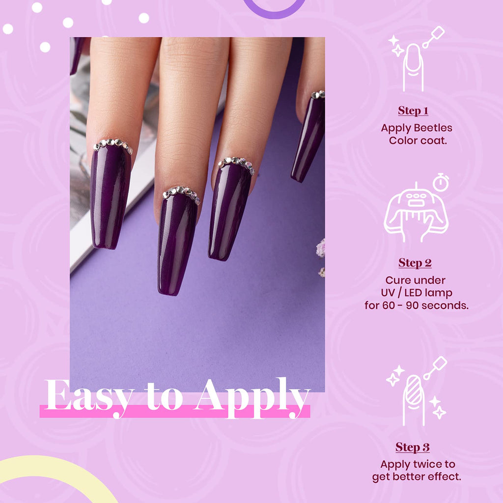 Beetles Purple Gel Polish – Grape Vine Collection (6 Colors) | UV/LED Soak-Off Nail Kit