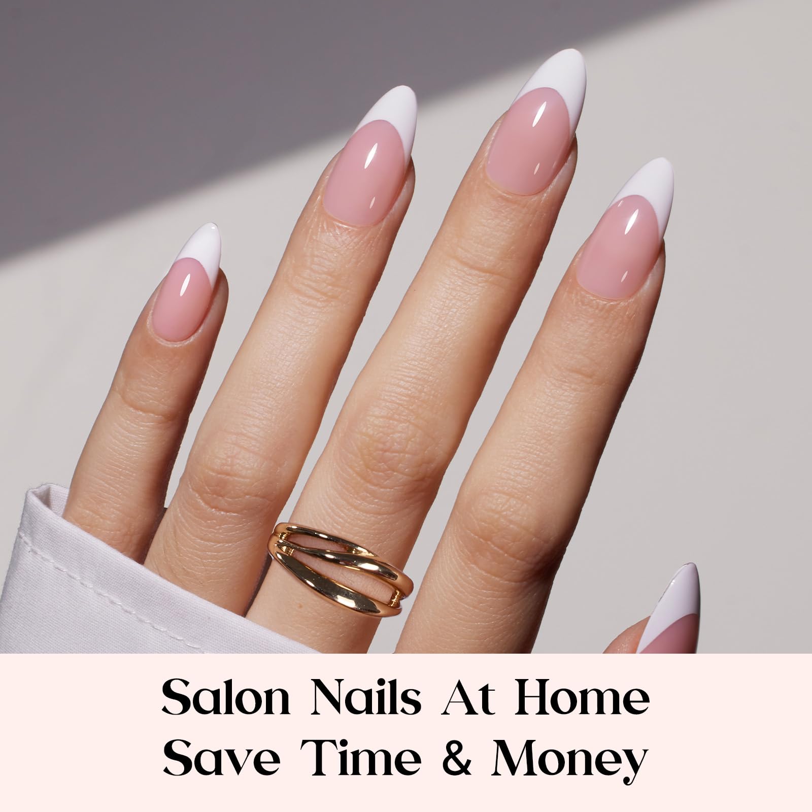 Beetles X Press Plus Gel Nails Kit – Peachy French | All-In-One Press-On Nails
