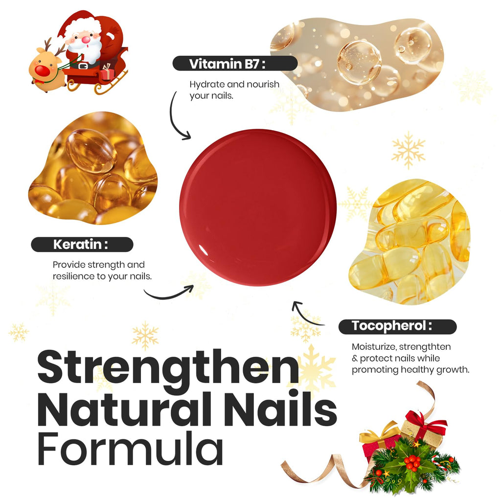Beetles Red Nail Polish Set Blazing Rose – 6-Color Quick-Dry Glossy Nails