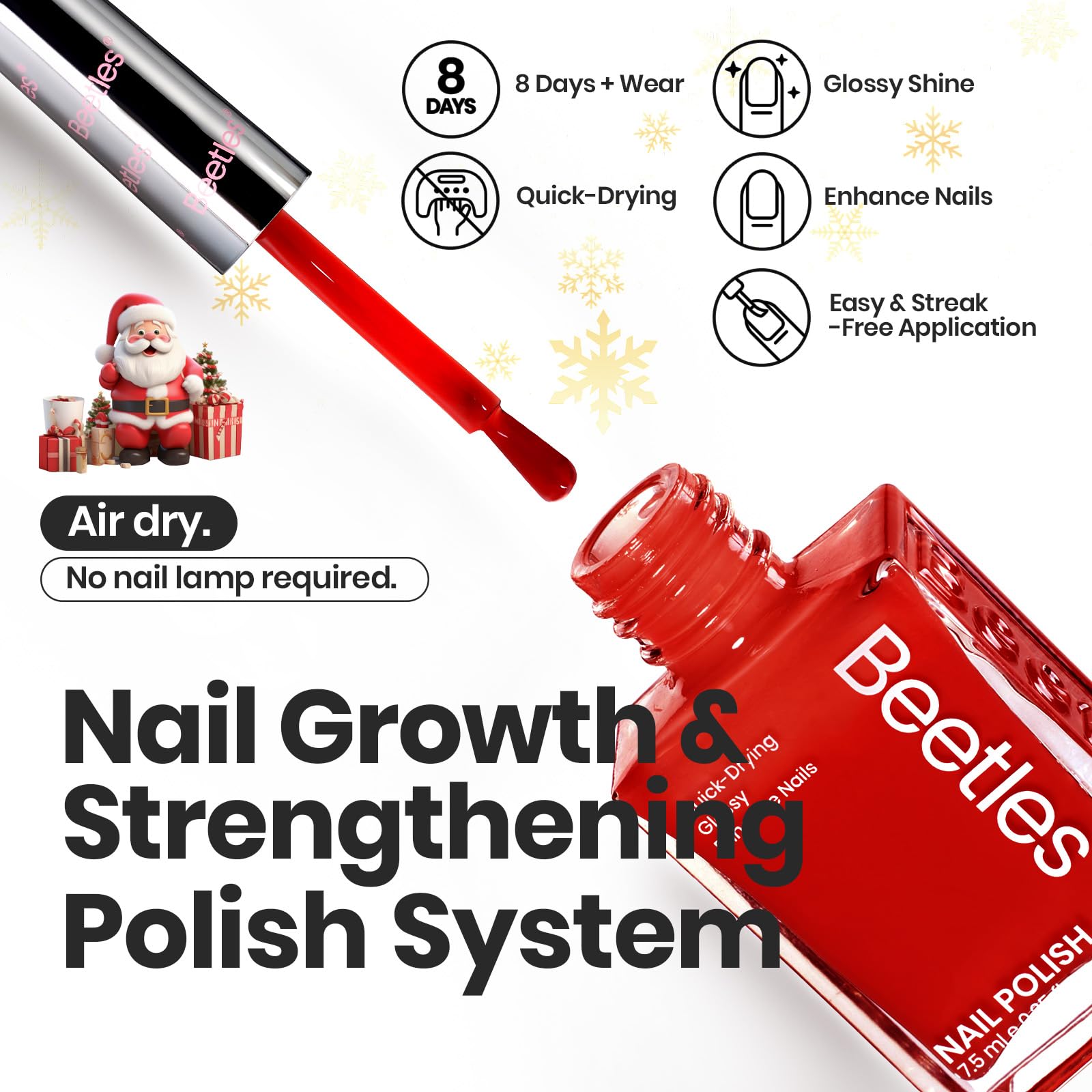 Beetles Red Nail Polish Set – Glitter Burgundy Shades | Quick Dry & Long-Lasting