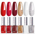 Beetles Red Nail Polish Set – Glitter Burgundy Shades | Quick Dry & Long-Lasting