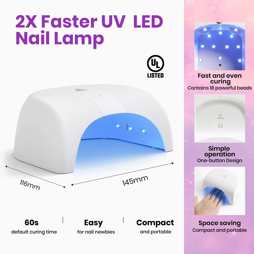 Beetles 30 Colors Poly Extension Gel Nail Kit with UV Lamp – All-in-One Starter Set