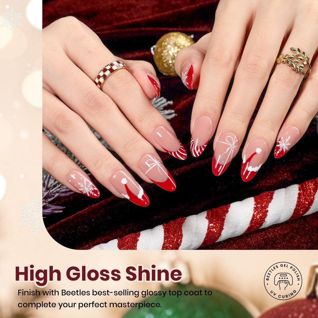 Beetles Gel Polish Set – Snowlit Scarlet New Year 6-Color Holiday Kit (Soak-Off UV)