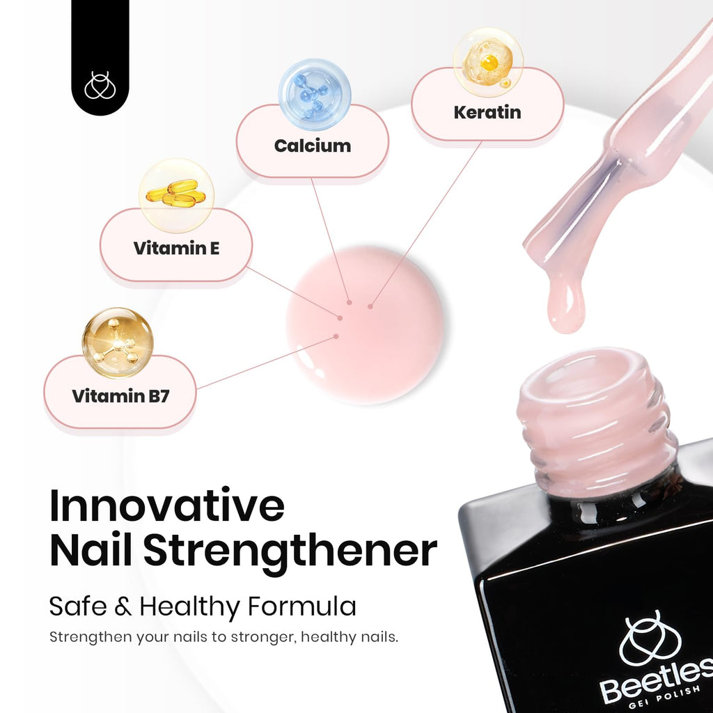 Beetles Rubber Base Gel 6-Piece Set – Nude Builder Gel Polish, UV/LED Cure