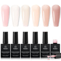 Beetles Rubber Base Gel 6-Piece Set – Nude Builder Gel Polish, UV/LED Cure