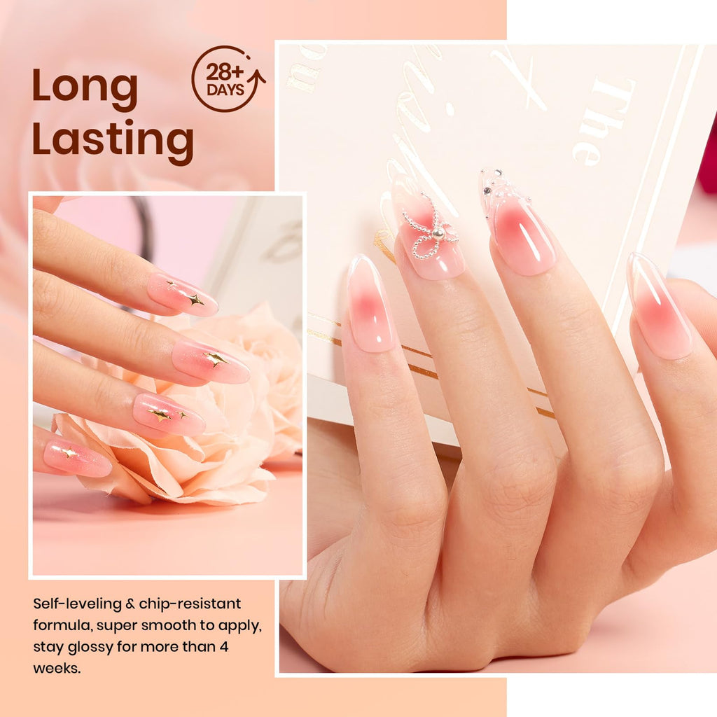 Beetles Pink Jelly Gel Nail Polish – Sunset Rose 8-Piece Nude & Rose Gift Set