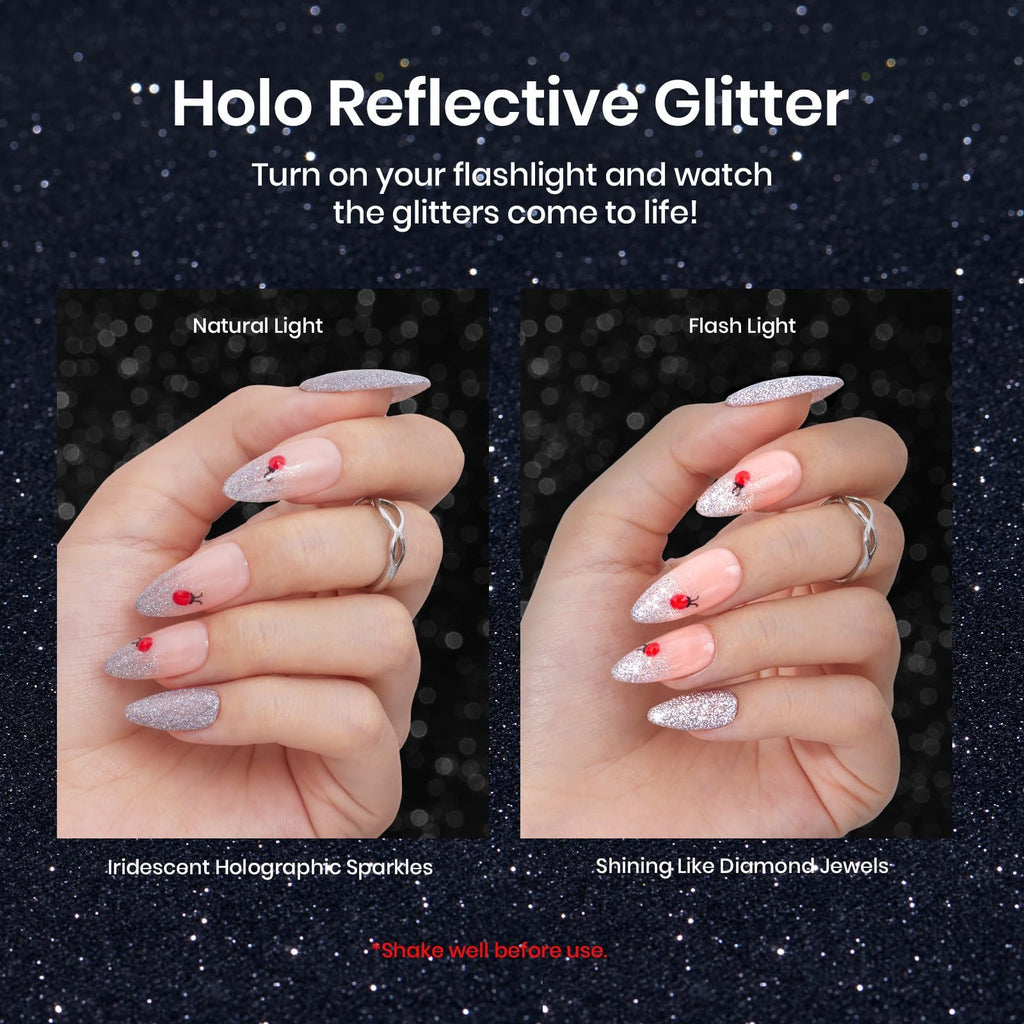 Beetles Silver & Golden Nail Art Gel Liner – 2 Pcs Reflective Glitter Gel Polish