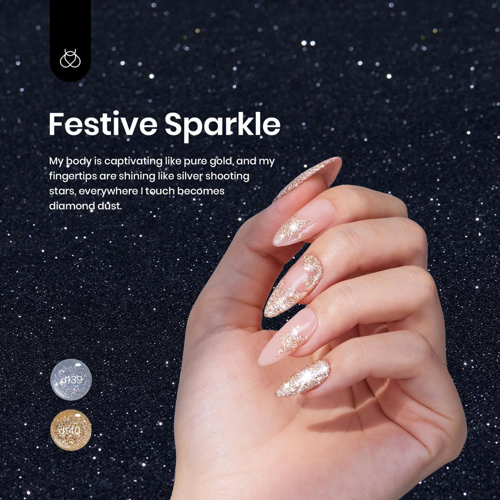 Beetles Silver & Golden Nail Art Gel Liner – 2 Pcs Reflective Glitter Gel Polish