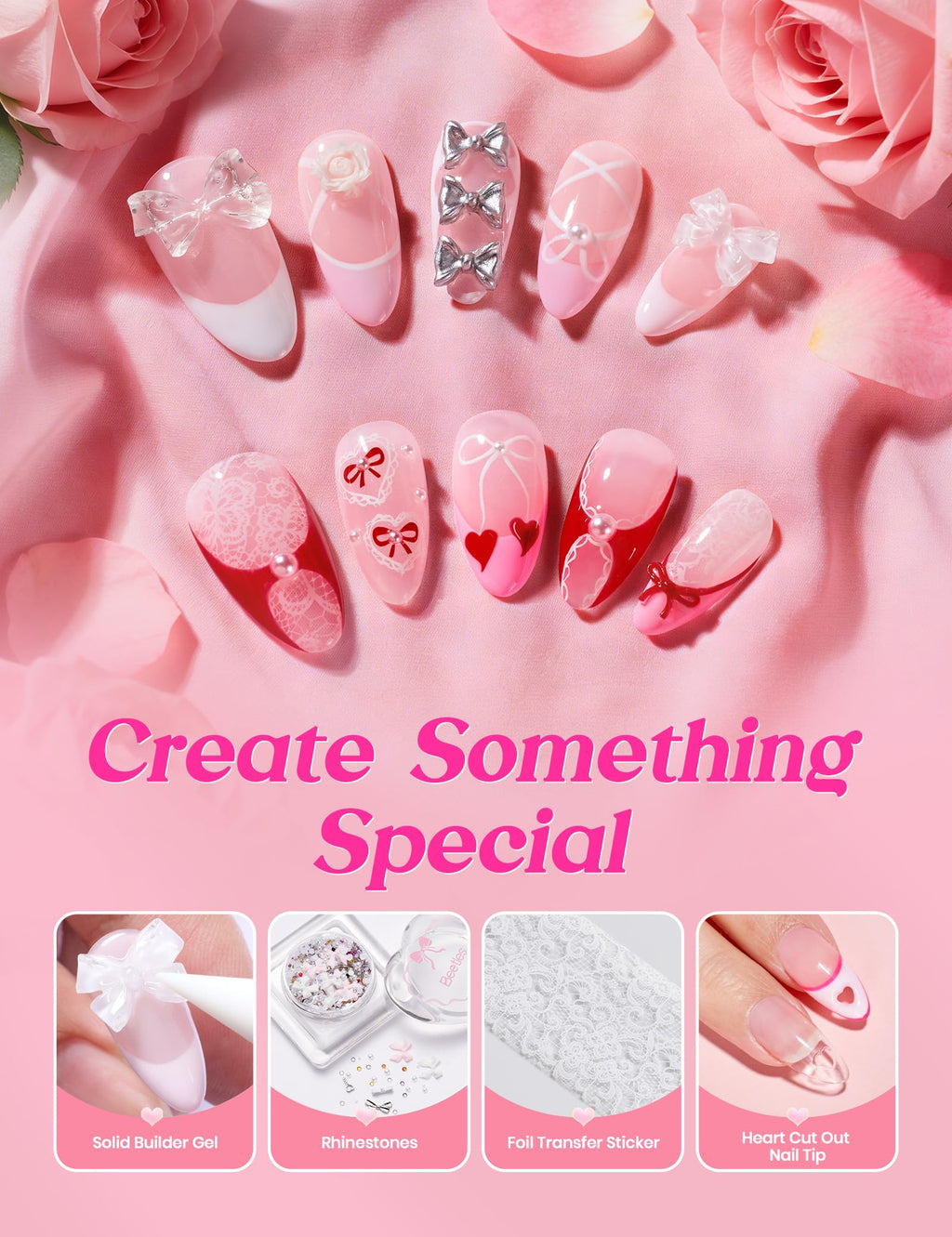 Beetles So In Love Collection – Forever In Love Valentine Gel Nail Kit + UV Lamp