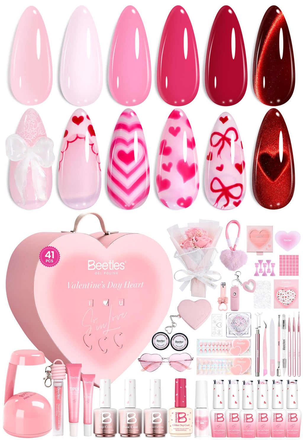 Beetles So In Love Collection – Forever In Love Valentine Gel Nail Kit + UV Lamp