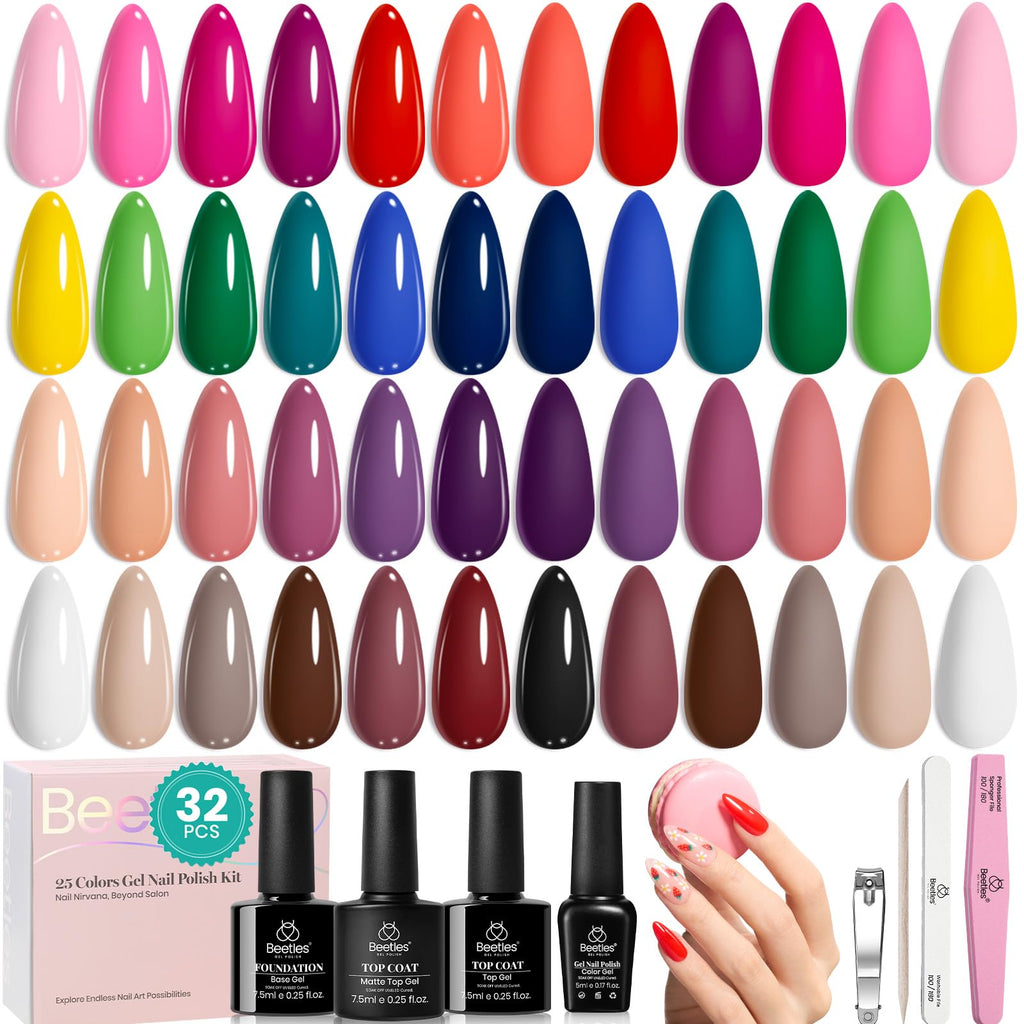Beetles Spring Gel Polish Kit – 25 Colors + 3 Base/Top Coats | Chic Outfits Collection