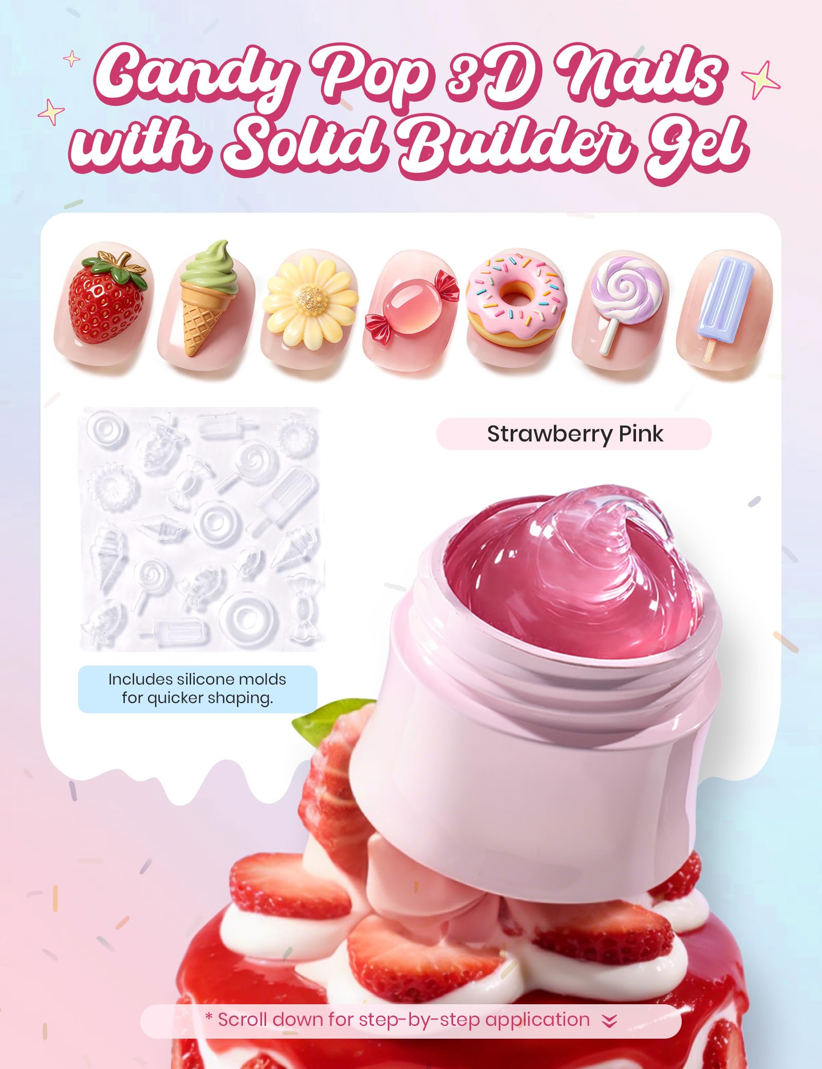 Beetles Taste of Spring Gel Nail Polish Gift Box – 6 Pastel Colors + Mini UV Lamp + DIY Home Manicure Set
