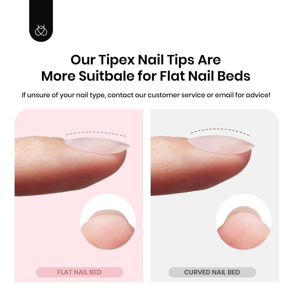 Beetles Tipex Instant Apex Nail Tips – Medium Coffin, 192 Pcs, Pre-Built & Pre-Etched