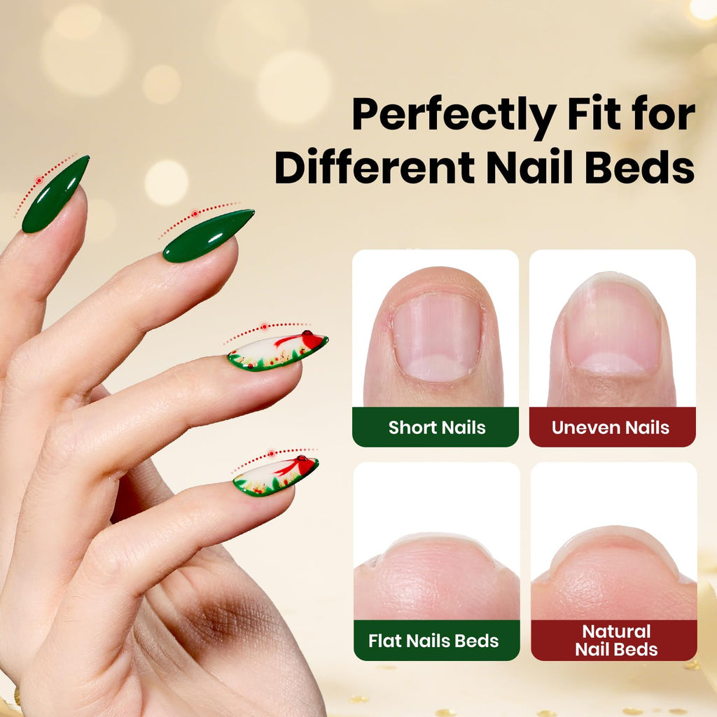 Beetles Tipex Lite Apex Nail Tips – Almond Medium, 256pcs, 16 Sizes | Pre-Built & Pre-Etched for Flat Nails