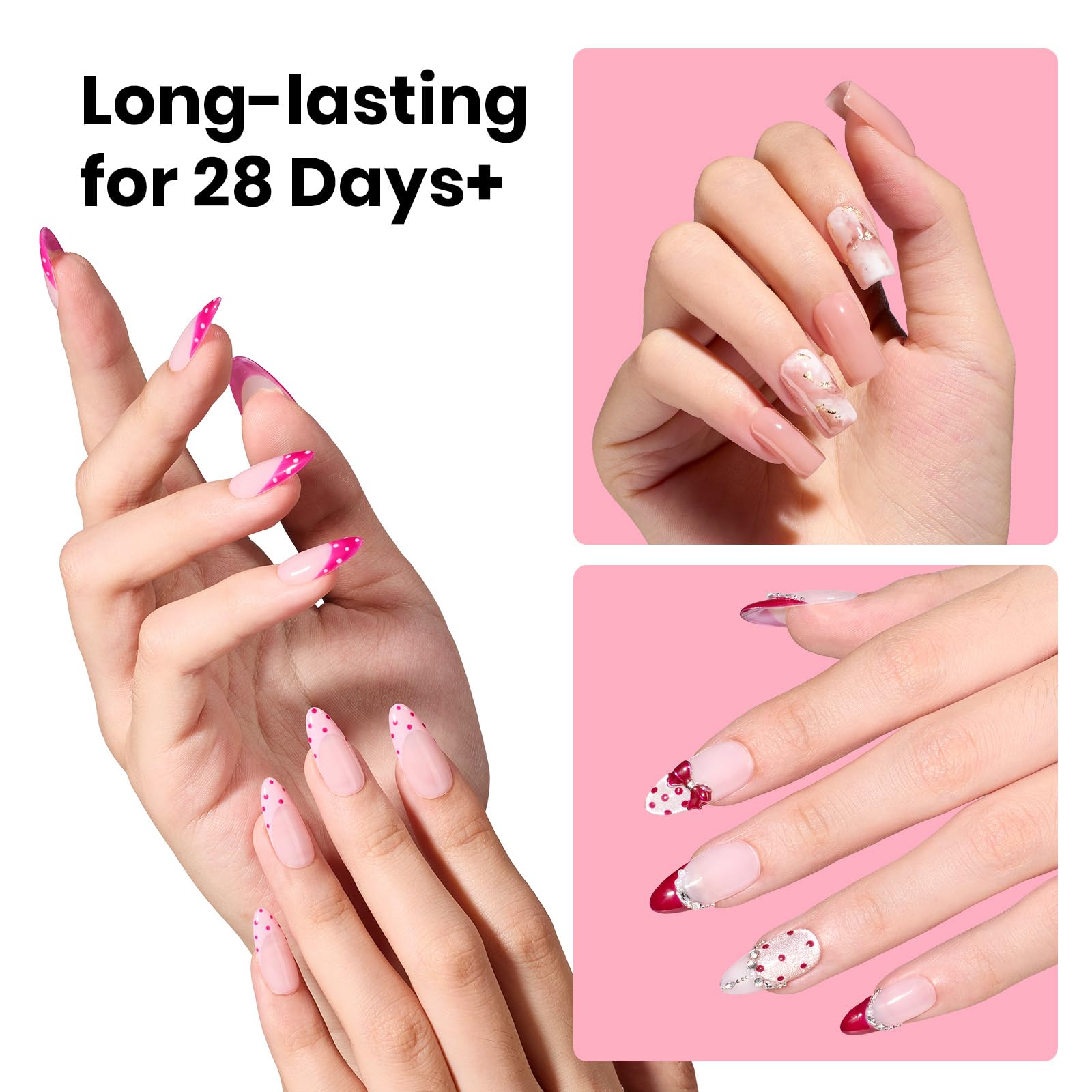 Beetles 20g Tipex Nail Glue Gel – No-Wipe, Hands-Free, Flat-Nail Friendly, UV/LED Cured