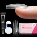 Beetles Tipex Nail Tips Kit Medium Coffin – 224 Pcs, 16 Sizes, Pre-etched, Stronger Acrylic Tips + Mini UV Lamp